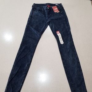 NWT ARIZONA JEAN Women Super Skinny Jeans Leg Jegging Denim 0 Dark Blue Stretch